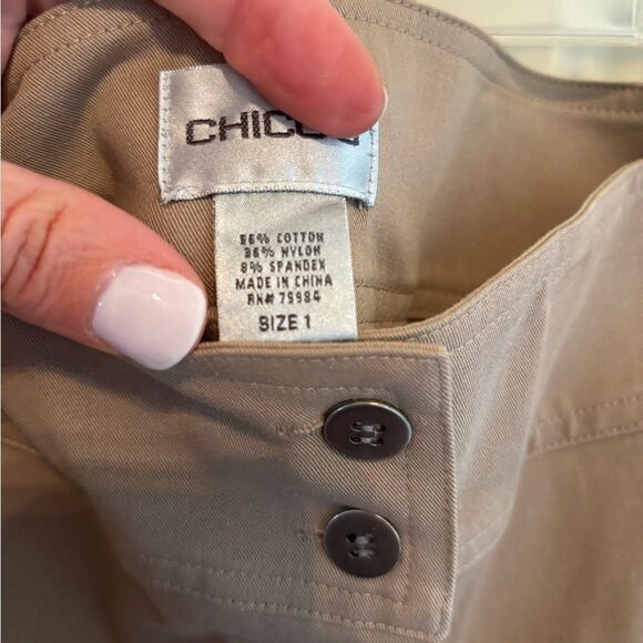 Chico's Tan Straight Leg Pants High-Rise Tailored Fit - Picture 6 of 6